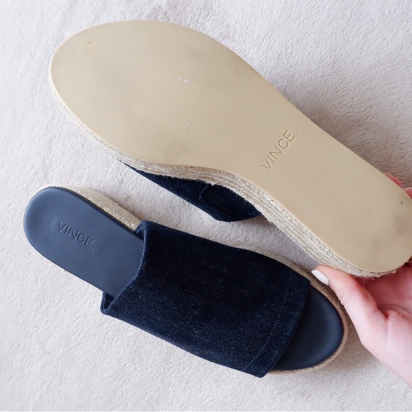 VINCE. Solana Denim Platform Sandals - Picture 4 of 6